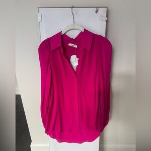 A.L.C. Vibrant Silk Pink Blouse